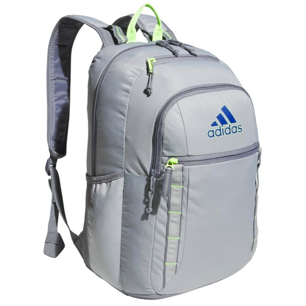 New! Adidas Excel 7 Backpack Stone Grey/Blue/Lucid Lemon for 16" Laptop